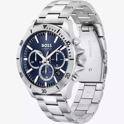 BOSS Mens Troper Blue Dial Chronograph Watch